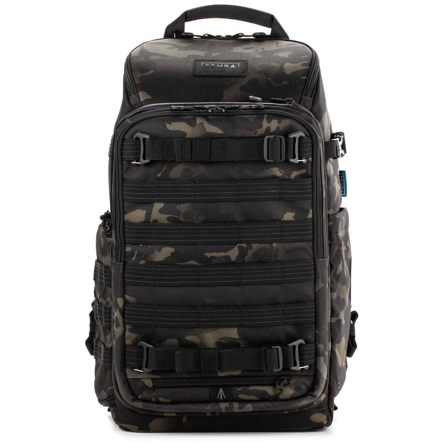 Tenba Axis V2 20L camera backpack with top, side, rear access, laptop/drones storage, MOLLE webbing, and comfy straps.