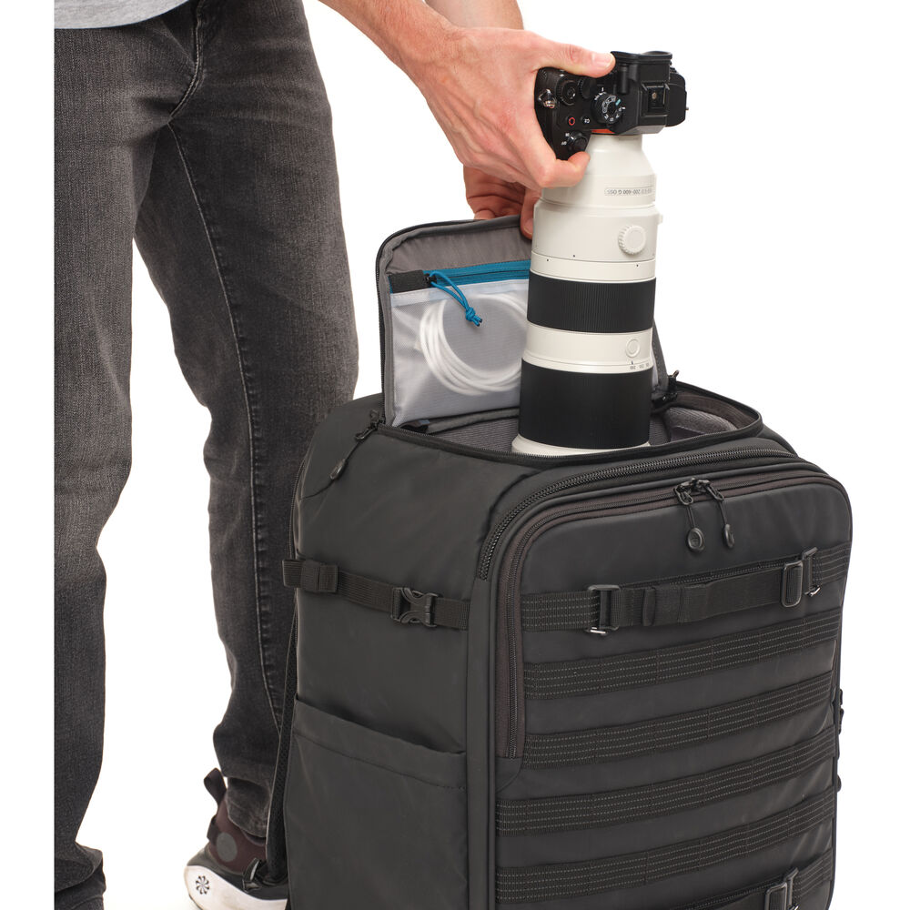 Tenba Axis v2 28L Spinner Backpack in Black top access 