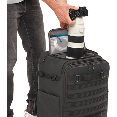 Tenba Axis v2 28L Spinner Backpack in Black top access 