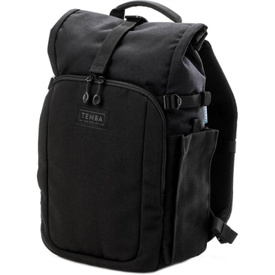Tenba Fulton V2 16L Backpack in vintage style with rear camera access, rolltop, tripod support, and padded laptop sleeve.