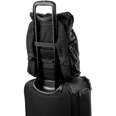Tenba Fulton V2 16L Backpack in vintage style with rear camera access, rolltop, tripod support, and padded laptop sleeve.