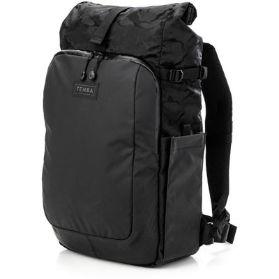 Tenba Fulton V2 16L Backpack in vintage style with rear camera access, rolltop, tripod support, and padded laptop sleeve.