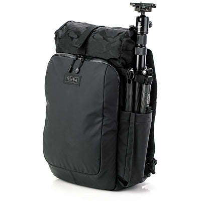 Tenba Fulton V2 16L Backpack in vintage style with rear camera access, rolltop, tripod support, and padded laptop sleeve.