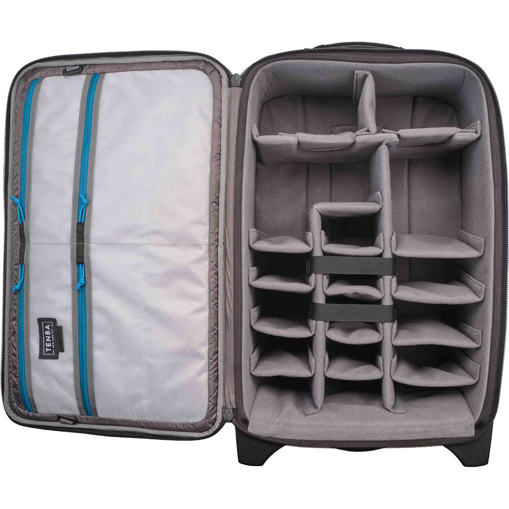 Tenba Roadie V2 Roller 24 black camera case open view