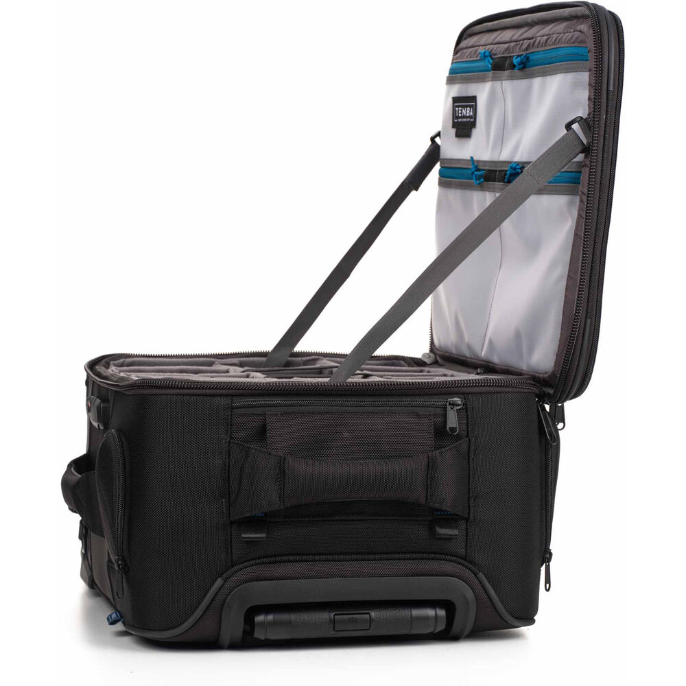 Tenba Roadie V2 Roller 24 black camera case open side view