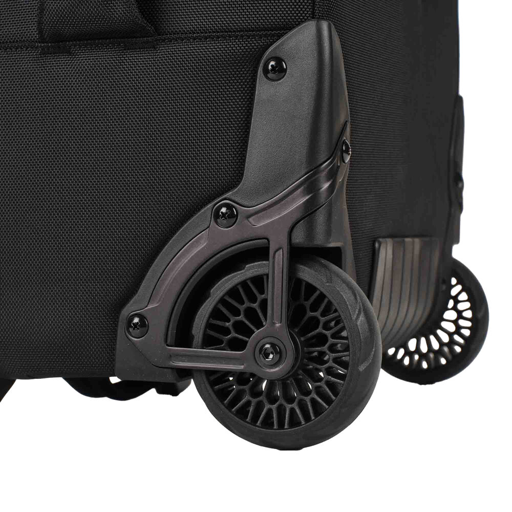 Tenba Roadie V2 Roller 24 black camera case detail view of rollers