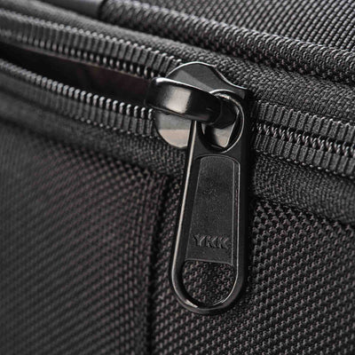 Tenba Roadie V2 Roller 24 black camera case detailed view at YKK zipper
