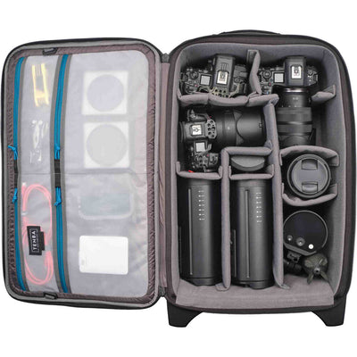 Tenba Roadie V2 Roller 24 black camera case example in use
