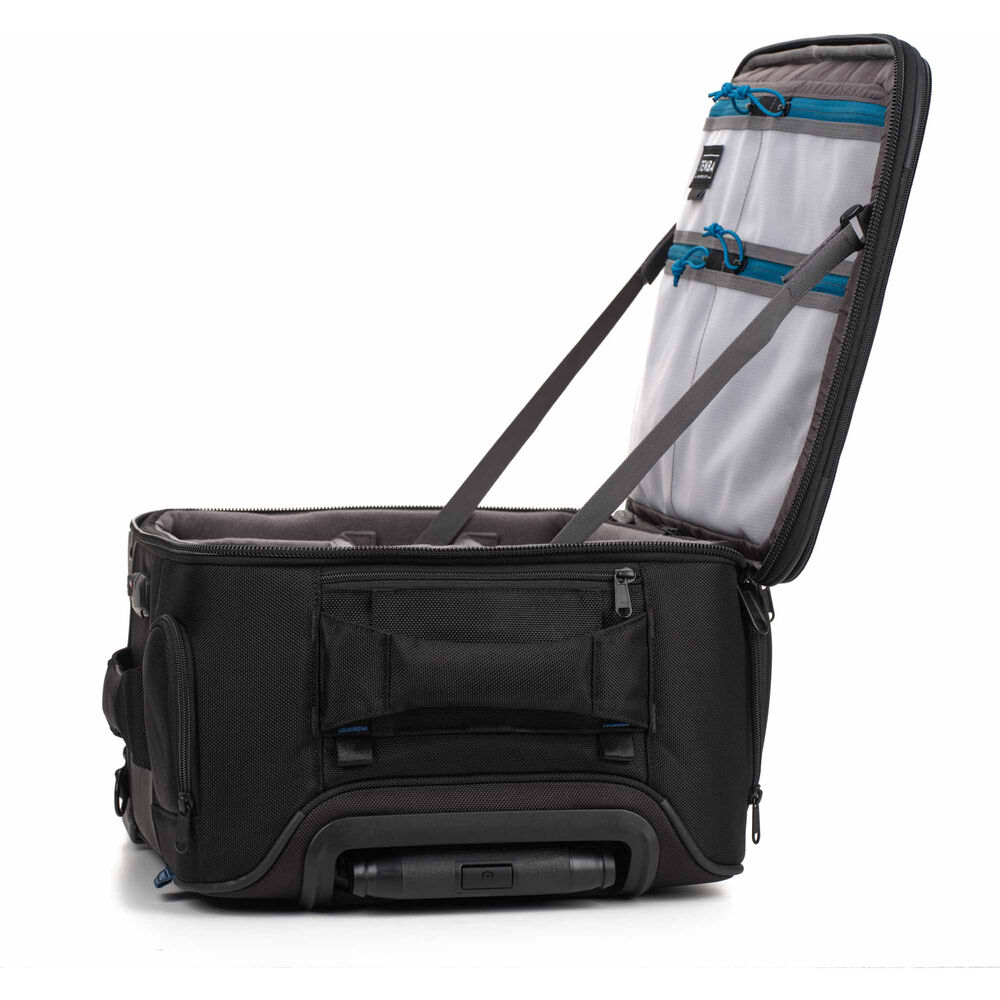 Tenba Roadie V2 Spinner 21 black camera case open view