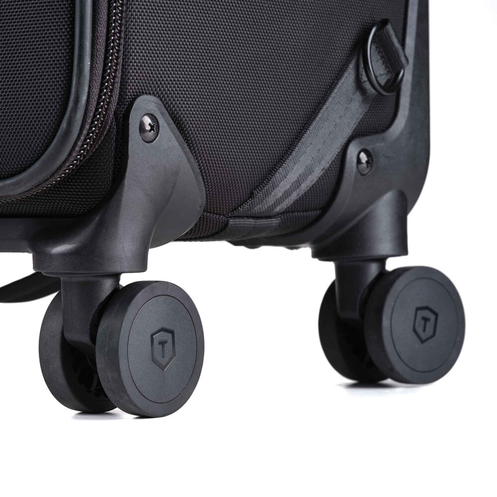 Tenba Roadie V2 Spinner 22 black camera case wheels detail
