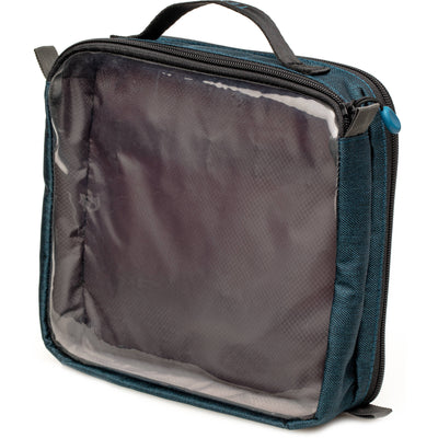 Tenba Tools Duo 4 Cable Pouch with two compartments for cables, chargers, lavalier mics, and small accessories; water-resistant 300D polyester.