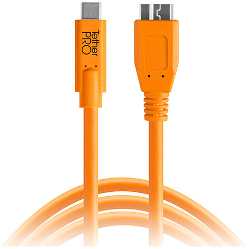 Tether Tools USB-C to USB 3.0 Micro-B Male high-speed tethering cable.