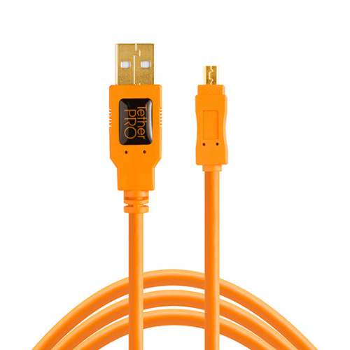 Tether Tools TetherPro USB 2.0 A to Mini-B 8-Pin Cable for stable tethered camera connection.