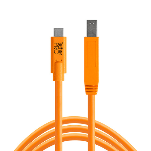 Tether Tools TetherPro USB-C to USB 3.0 Male-B (4.6 m) high-speed tethering cable.