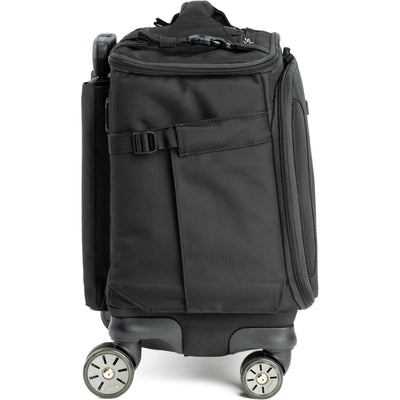 Think Tank Airport Navigator V2 rolling camera bag with laptop compartment and adjustable dividers.