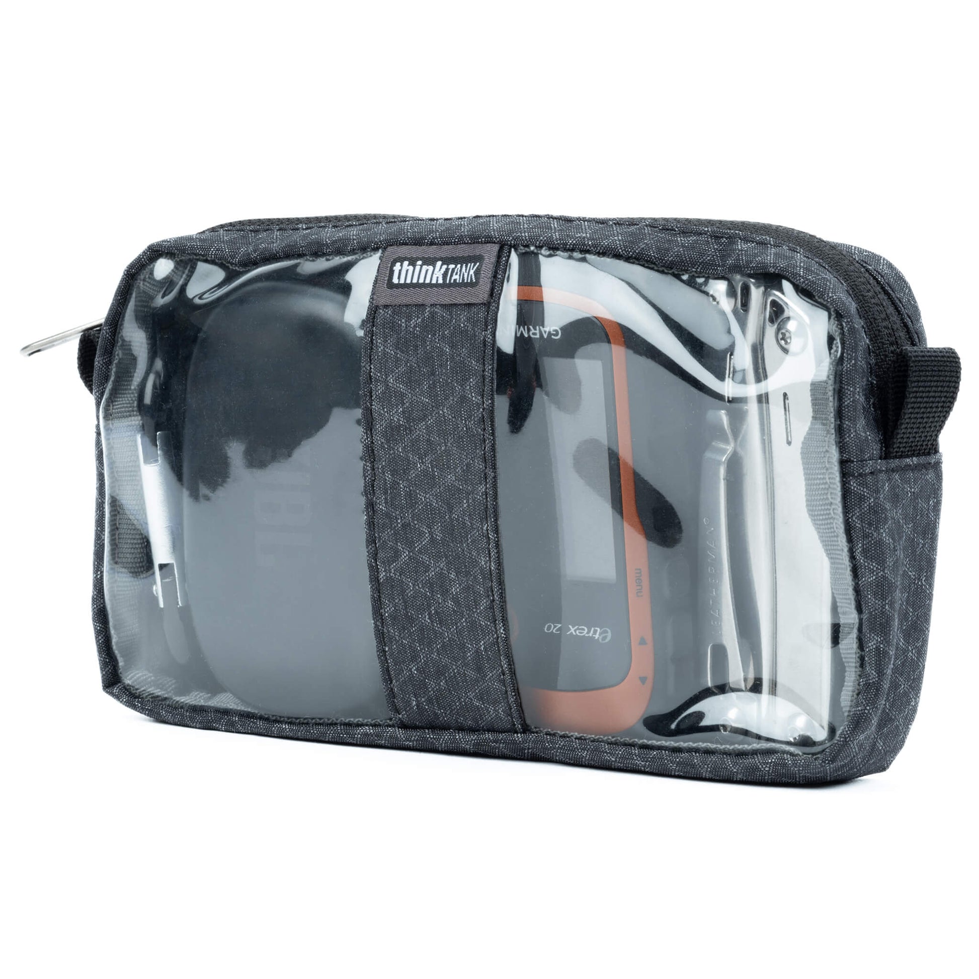 Think Tank Cable Management clear pouch for organising cables with easy visibility.