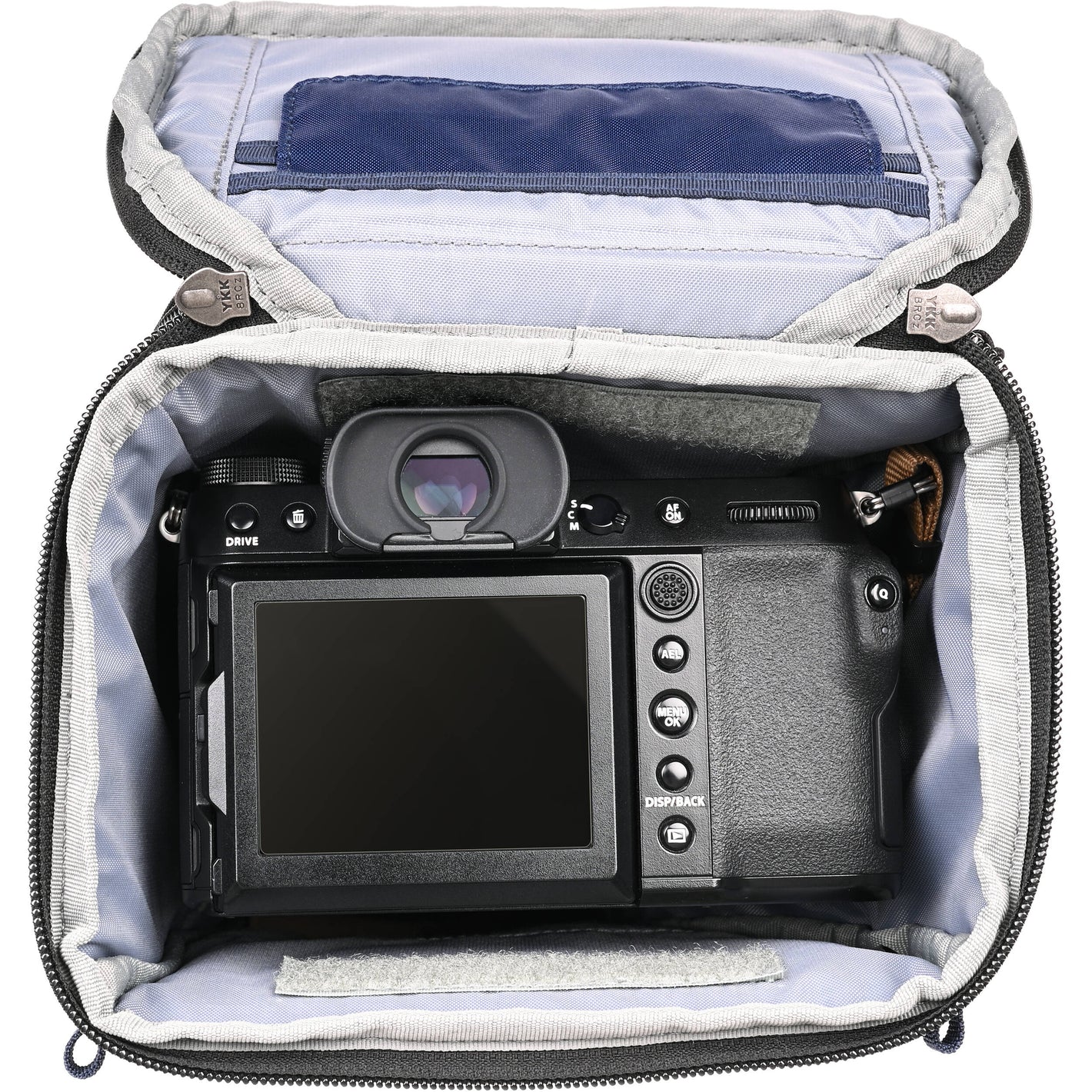 Think Tank Digital Holster 20 V3 for mirrorless cameras, quick-access, water-resistant, with shoulder strap.