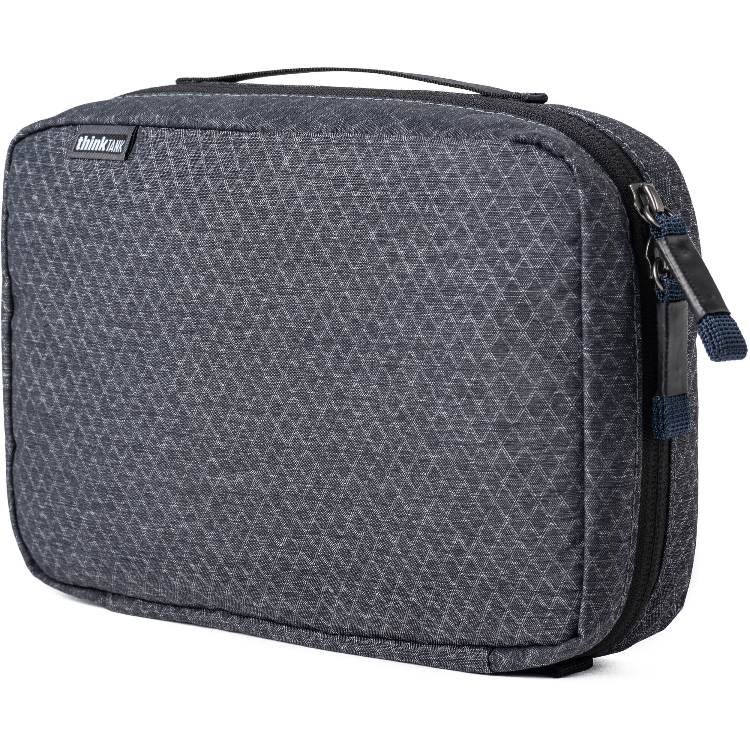 Think Tank EDC Pouch with pockets, zippered compartment, water-repellent coating, and open-flat design for easy access.