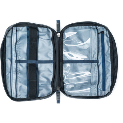Think Tank EDC Pouch with pockets, zippered compartment, water-repellent coating, and open-flat design for easy access.