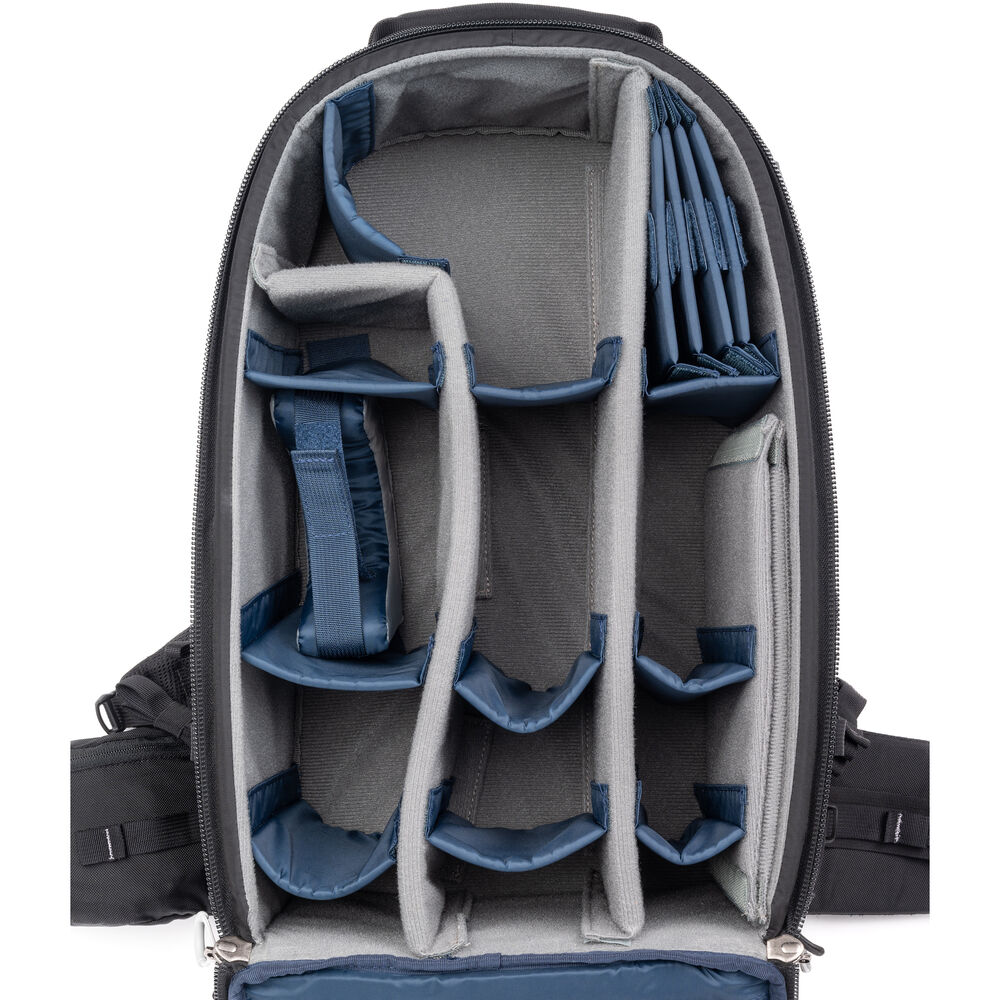 Versatile backpack with expandable pockets for outdoor photographers.