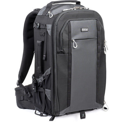 Versatile backpack with expandable pockets for outdoor photographers.