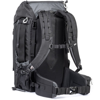 Versatile backpack with expandable pockets for outdoor photographers.
