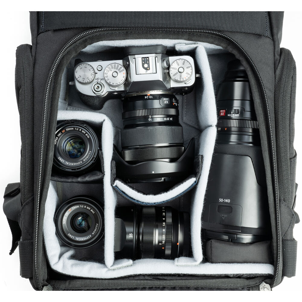 Camera bag with padded dividers and eco-friendly design