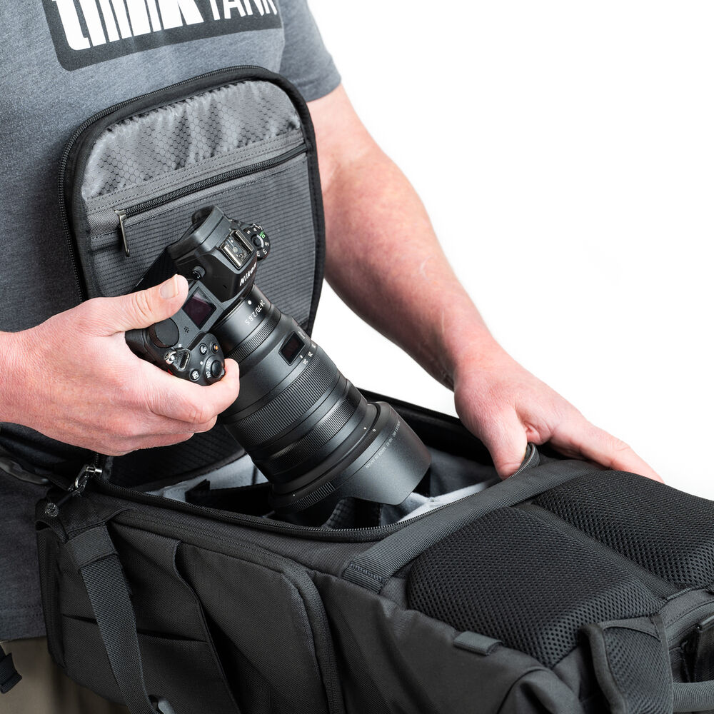 Camera bag with padded dividers and eco-friendly design
