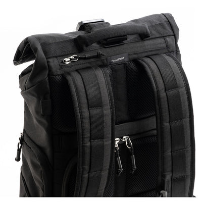 Sustainable roll-top camera backpack for everyday use