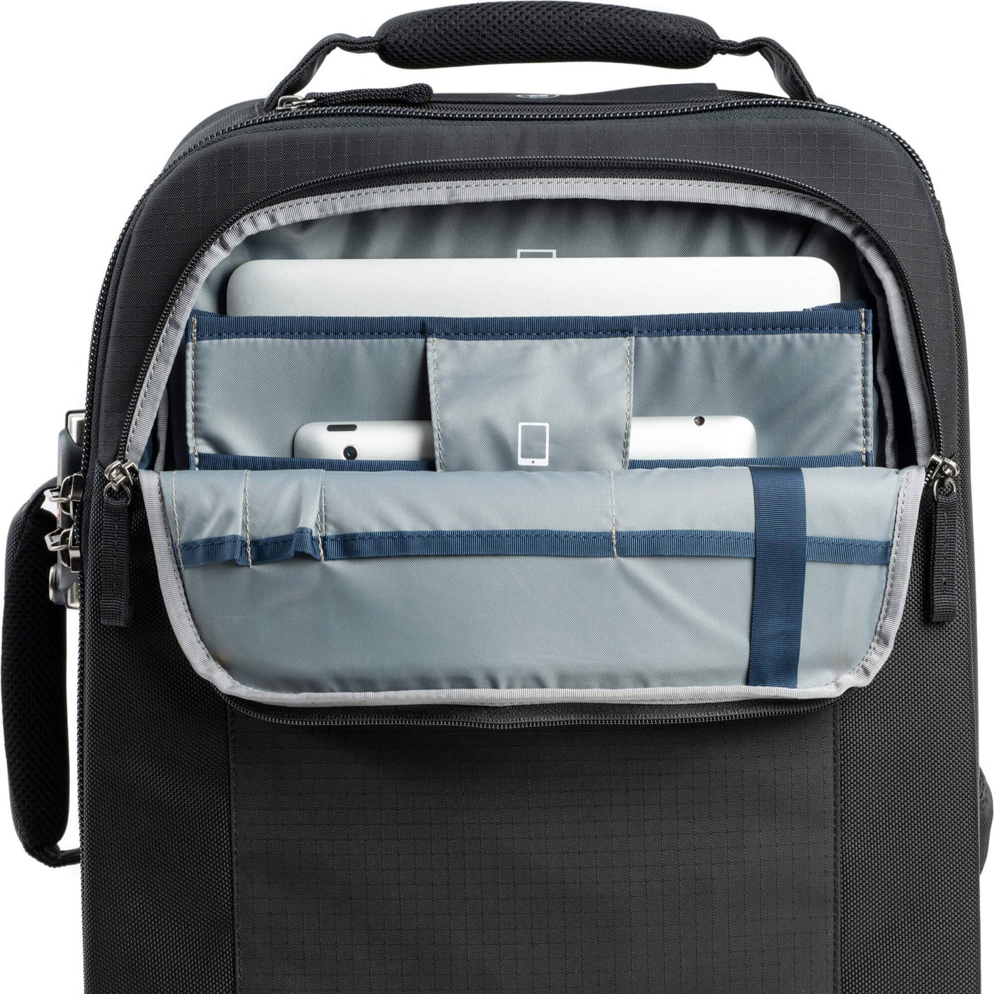 Professional camera bag Airport Roller Derby holding 2 cameras, laptop, and iPad
