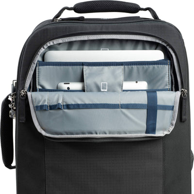 Professional camera bag Airport Roller Derby holding 2 cameras, laptop, and iPad
