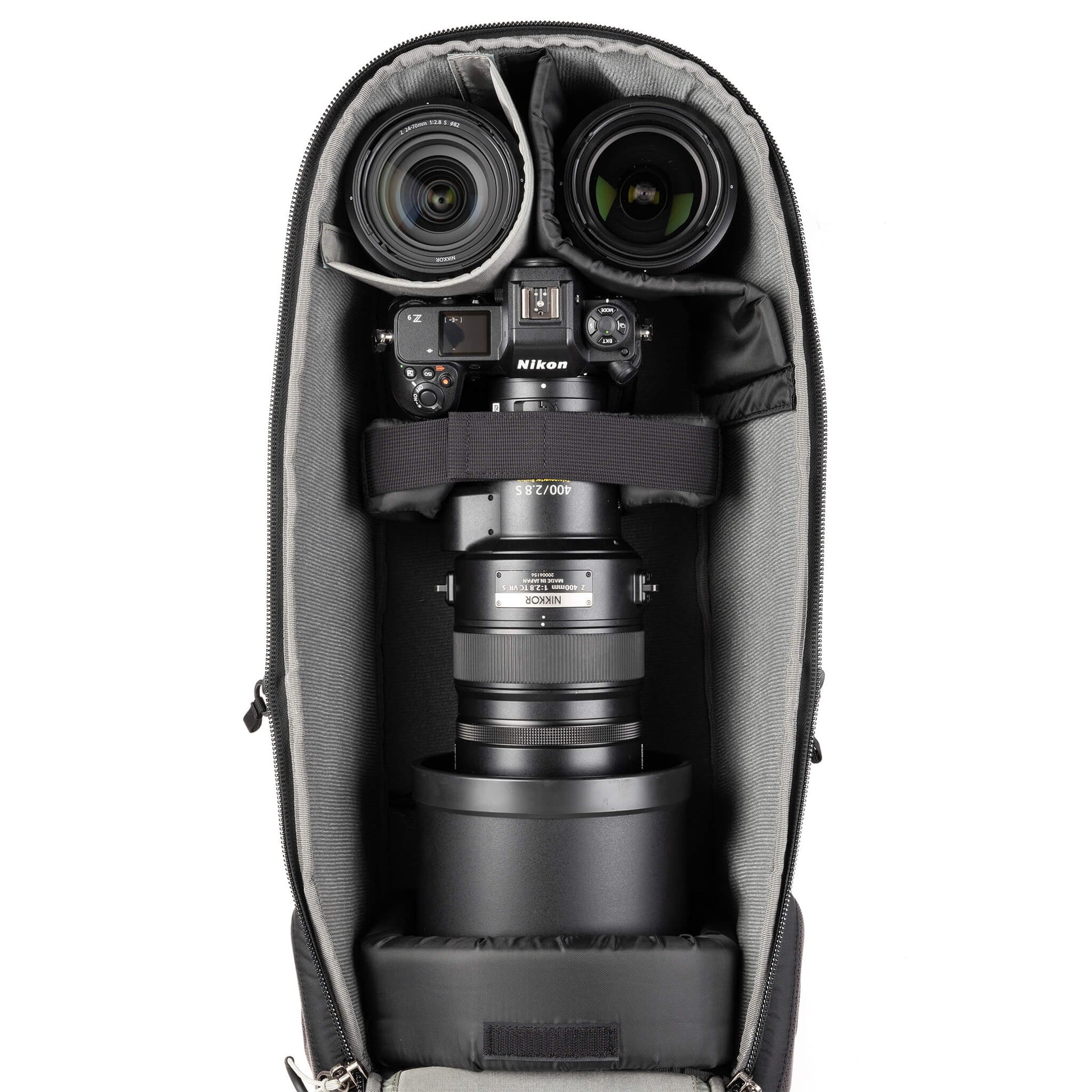 Camera backpack 32 L, rear access, padded, fits super telephoto gear