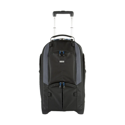 Think Tank StreetWalker Rolling Backpack V2.0 — black, wheeled camera roller bag with padded interior and backpack straps