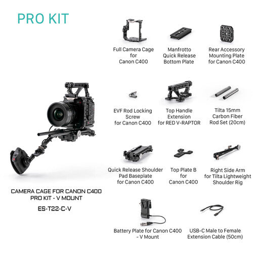 The Tilta Camera Cage for Canon C400 Pro Kit offers robust protection, modular design, and versatile mounting options for seamless professional filmmaking.