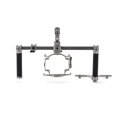 Modular camera cage with accessory mounts and audio integration for DJI Mavic 4 Pro.
