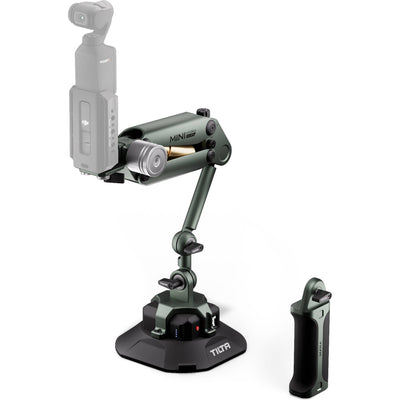 Tilta Hydra Alien Mini Ultimate Kit in Green — a modular camera cage system featuring adjustable handle, alloy frame, accessory mounting points, and 15 mm rod support for mirrorless cameras.