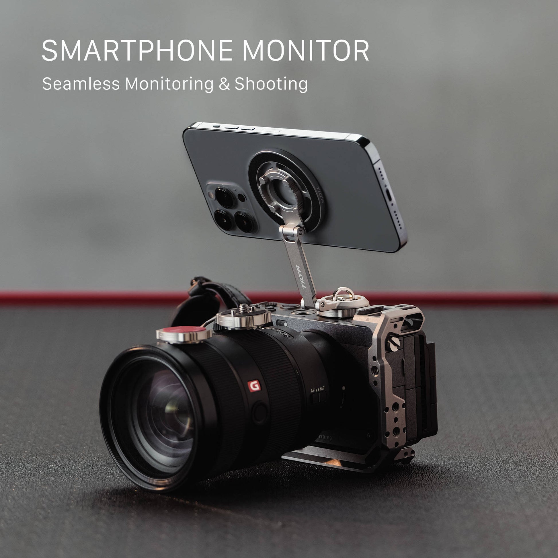 Tilta Magnetic Articulating Mounting Kit with MagSafe, dual-axis arm, Cold Shoe and 1/4"-20 mounts.
