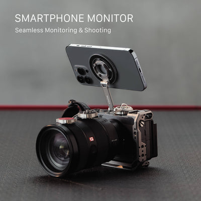 Tilta Magnetic Articulating Mounting Kit with MagSafe, dual-axis arm, Cold Shoe and 1/4"-20 mounts.