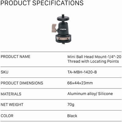 Tilta Mini Ball Head Mount for lights and monitors.