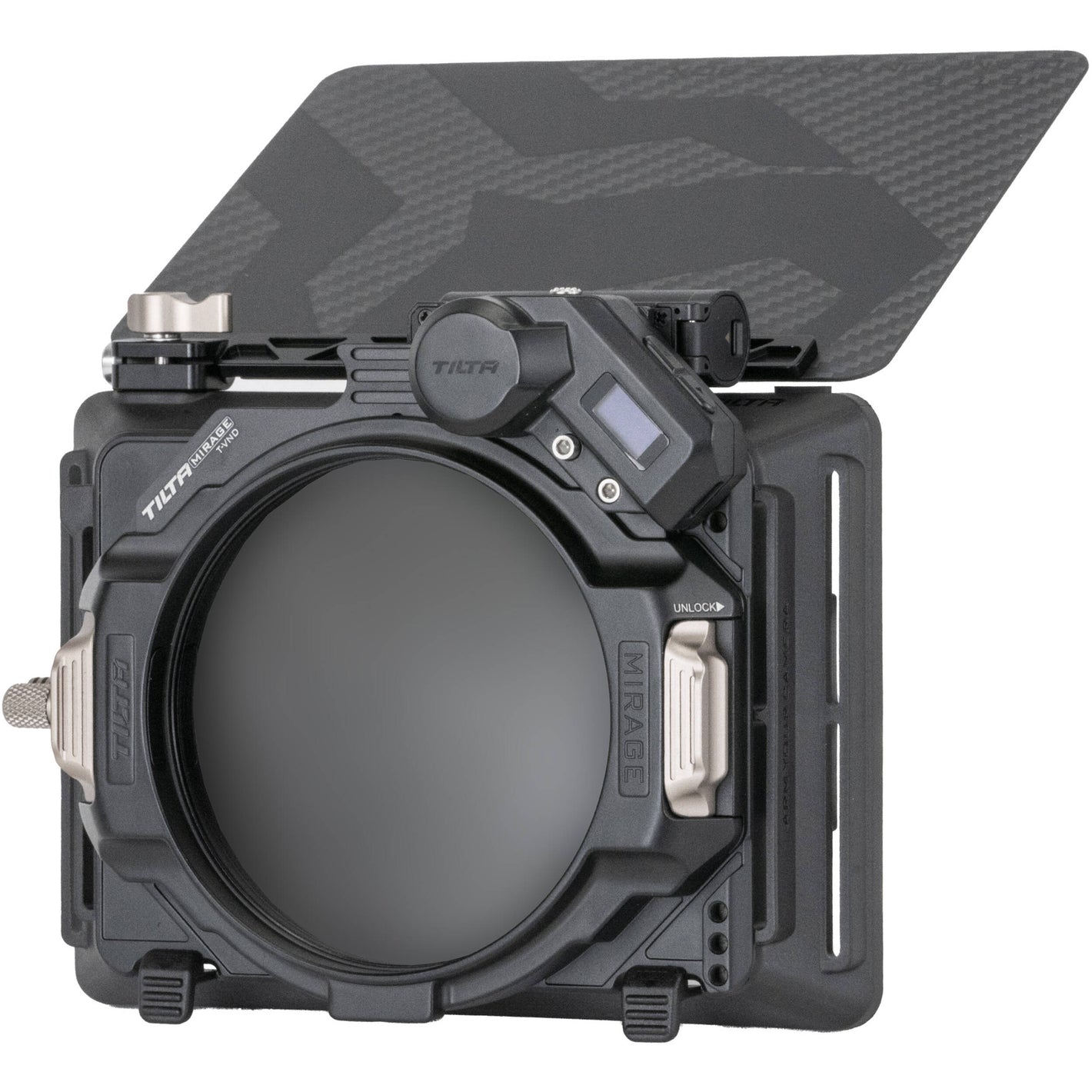 Tilta Mirage Motorised VND Kit with Matte Box, providing motorised variable ND control and adjustable flags for video production.