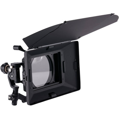 Tilta Mirage Pro Matte Box with quick release hood attached to cinema lens.