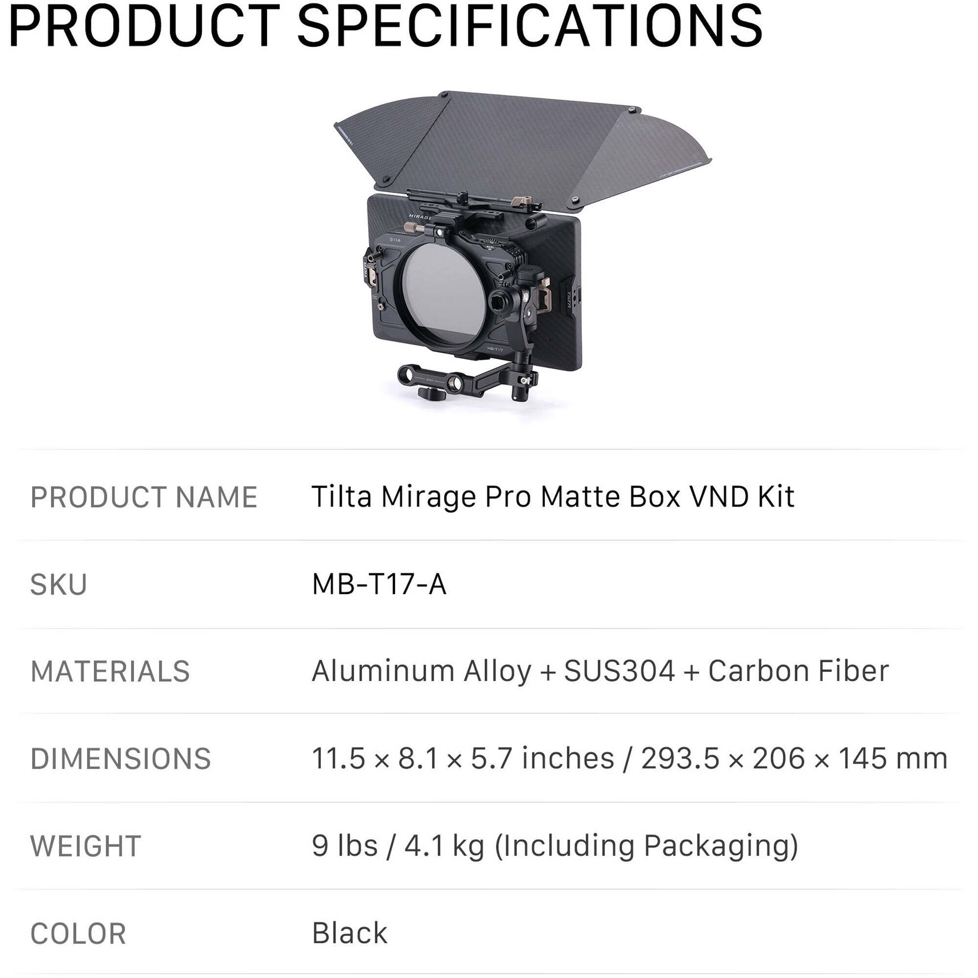 Tilta Mirage Pro Matte Box VND Kit – Outdoorphoto
