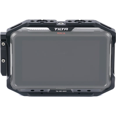This monitor cage for the Atomos Ninja V provides durable protection and versatile rigging options with multiple 1/4"-20 threads and NATO rails.