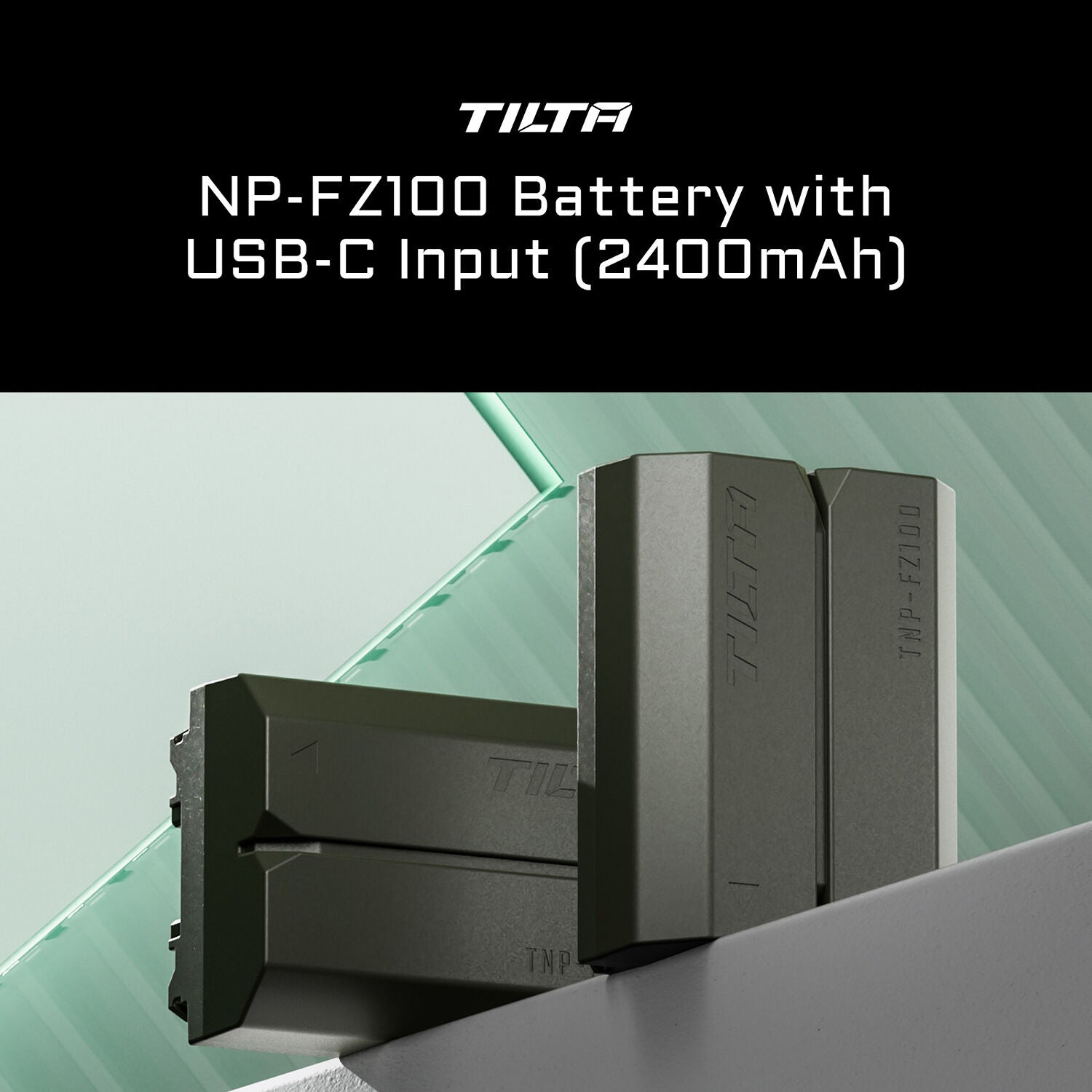 Tilta NP-FZ100 USB-C Battery – rechargeable lithium-ion battery with USB-C input, compatible with Sony cameras using the NP-FZ100 format, ideal for flexible charging on the go.