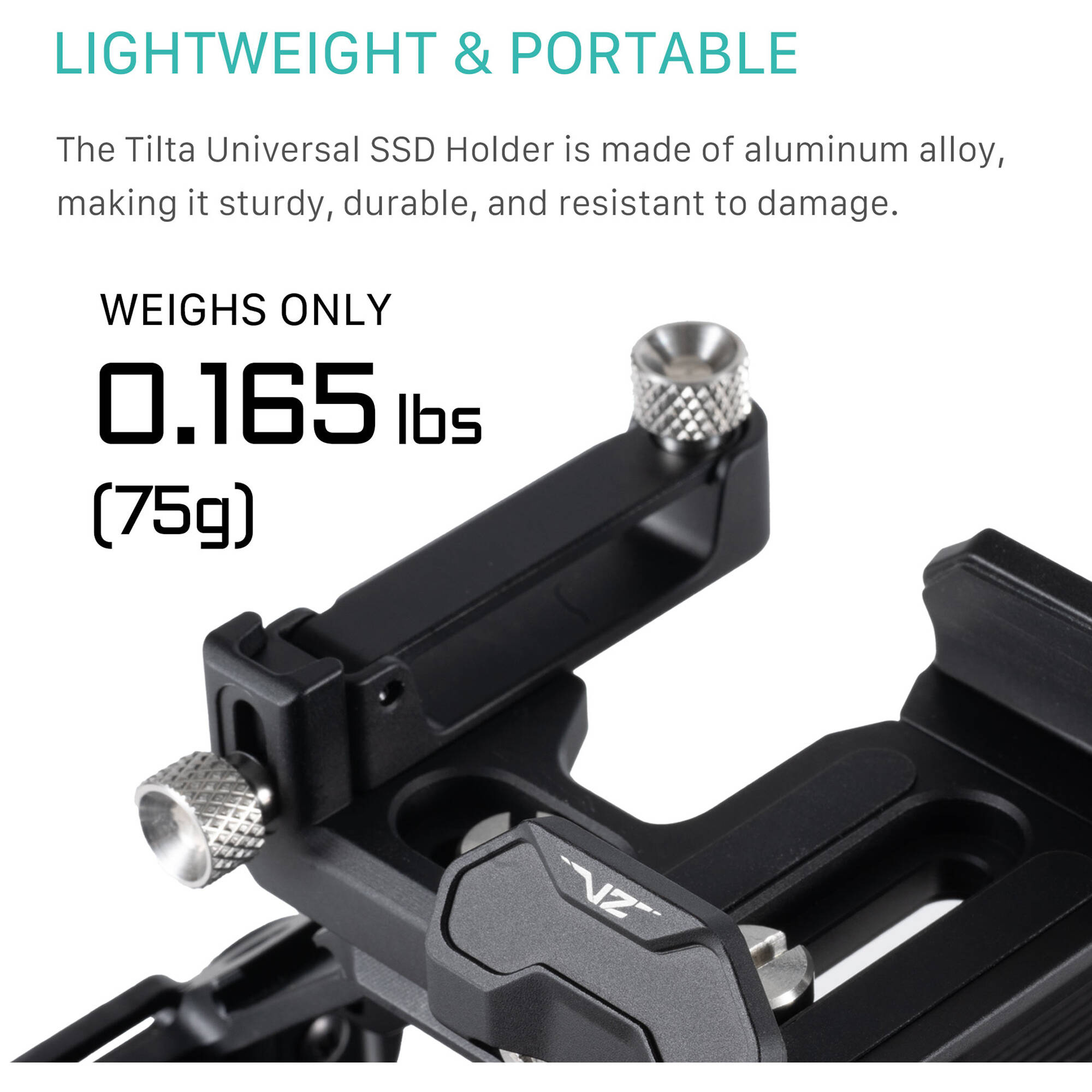 Universal SSD Drive Holder V2 for Tilta camera cages with cable clamp