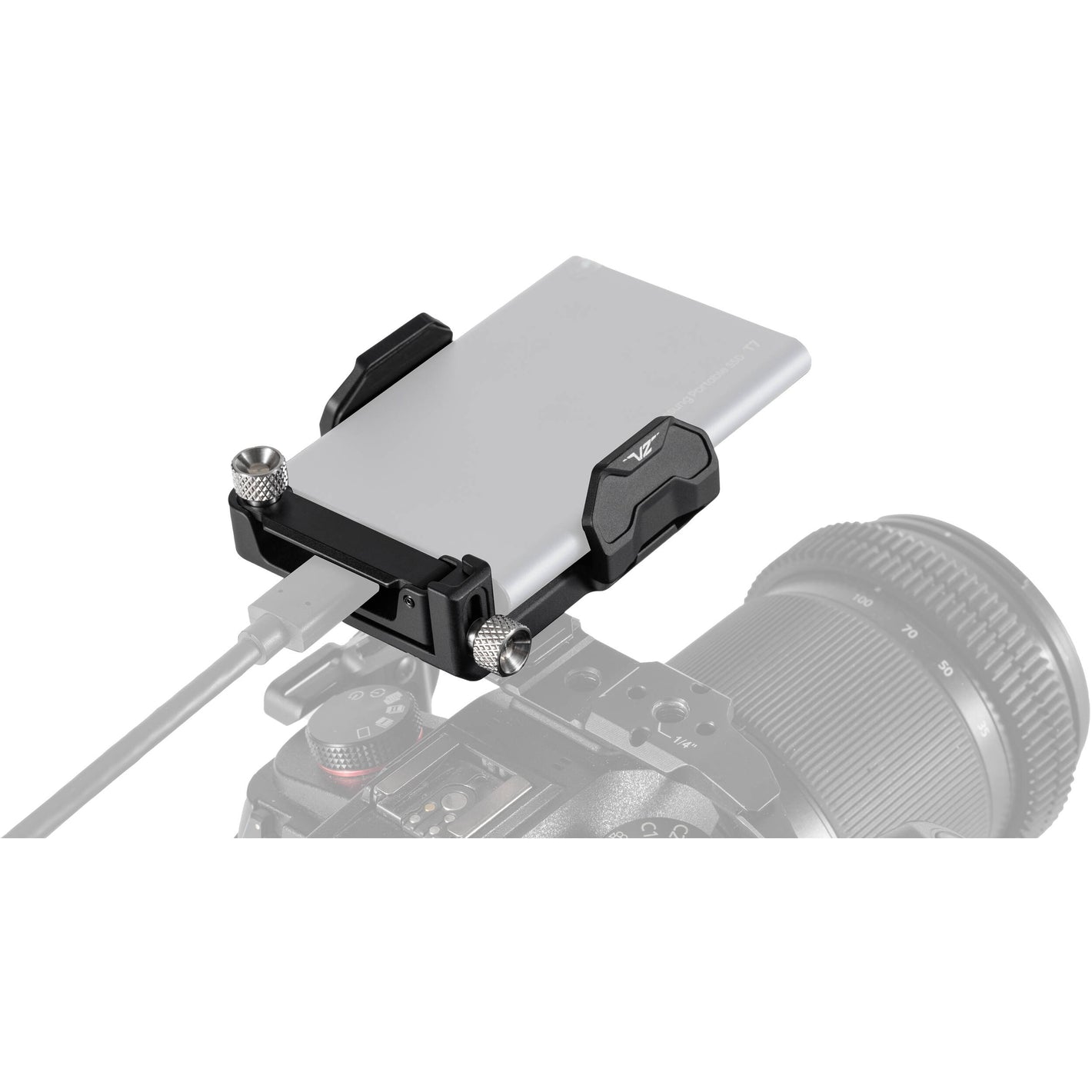 Universal SSD Drive Holder V2 for Tilta camera cages with cable clamp