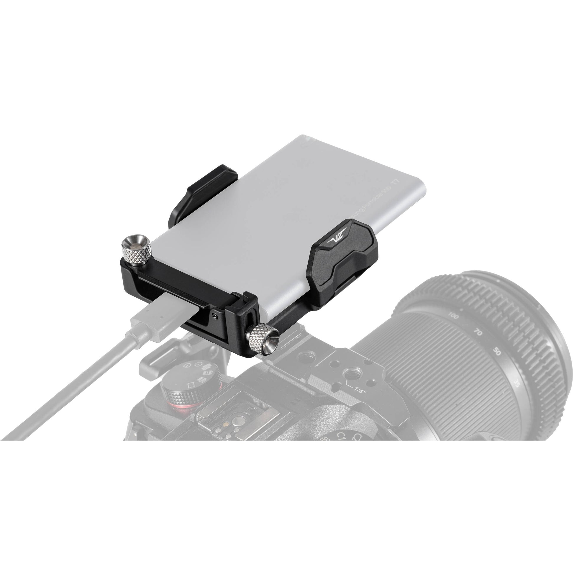 Universal SSD Drive Holder V2 for Tilta camera cages with cable clamp