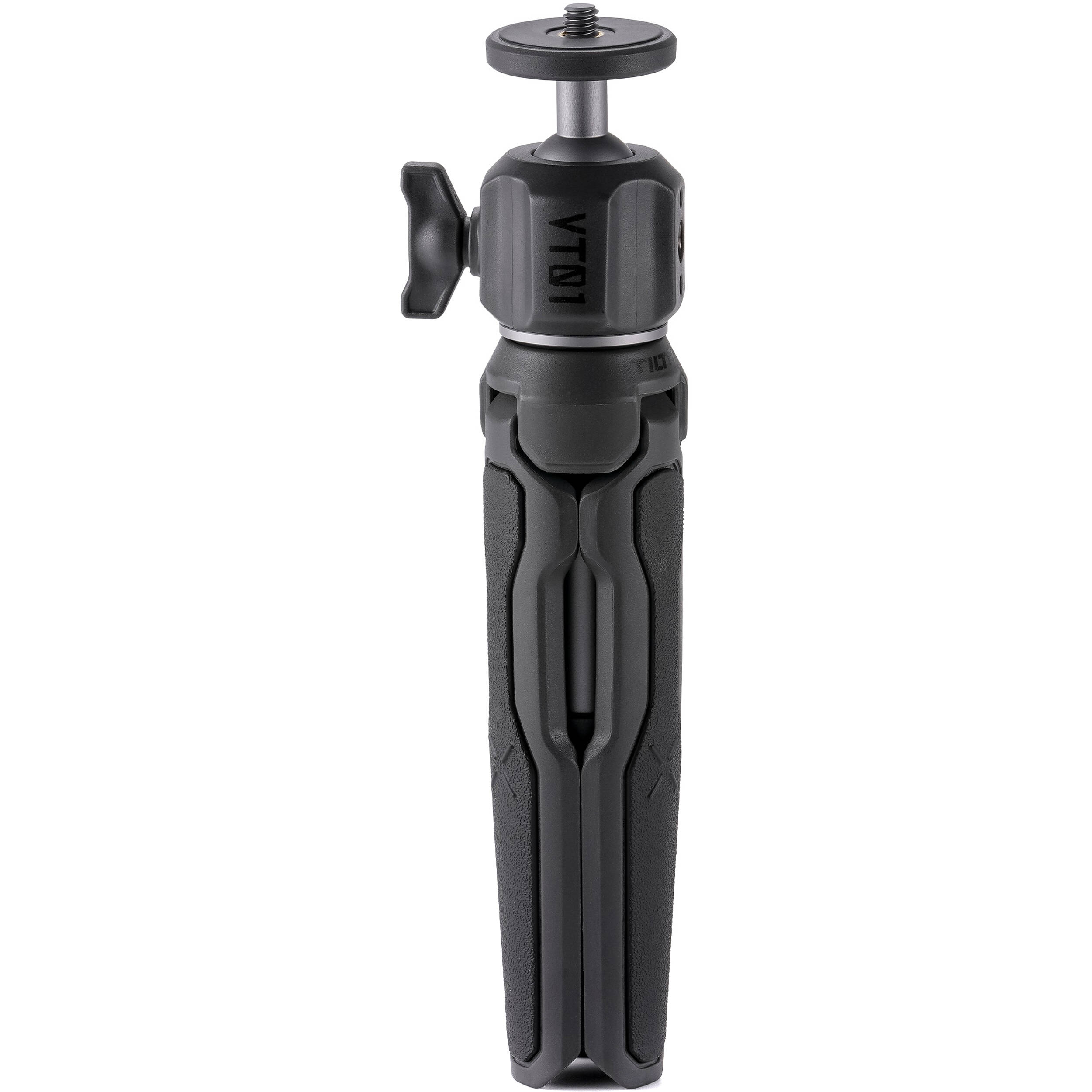 Tilta VT01 Extendable Vlog Tripod in Grey with adjustable legs, ball head, and cold shoe mount, ideal for smartphones and compact cameras.
