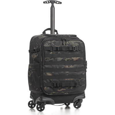 Tenba Axis v2 28L Spinner Backpack in MultiCam Black with pull handle extended