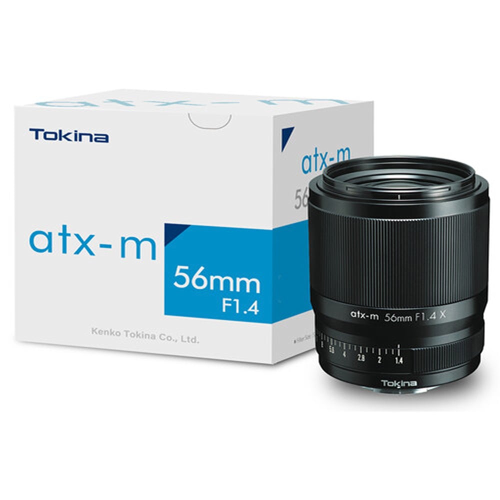 Tokina atx-m 56mm f/1.4 prime lens for Fujifilm X, ideal for portraits, low-light, and creative photography.